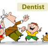 Illustration of a Family Standing Next to a Dentist Sign